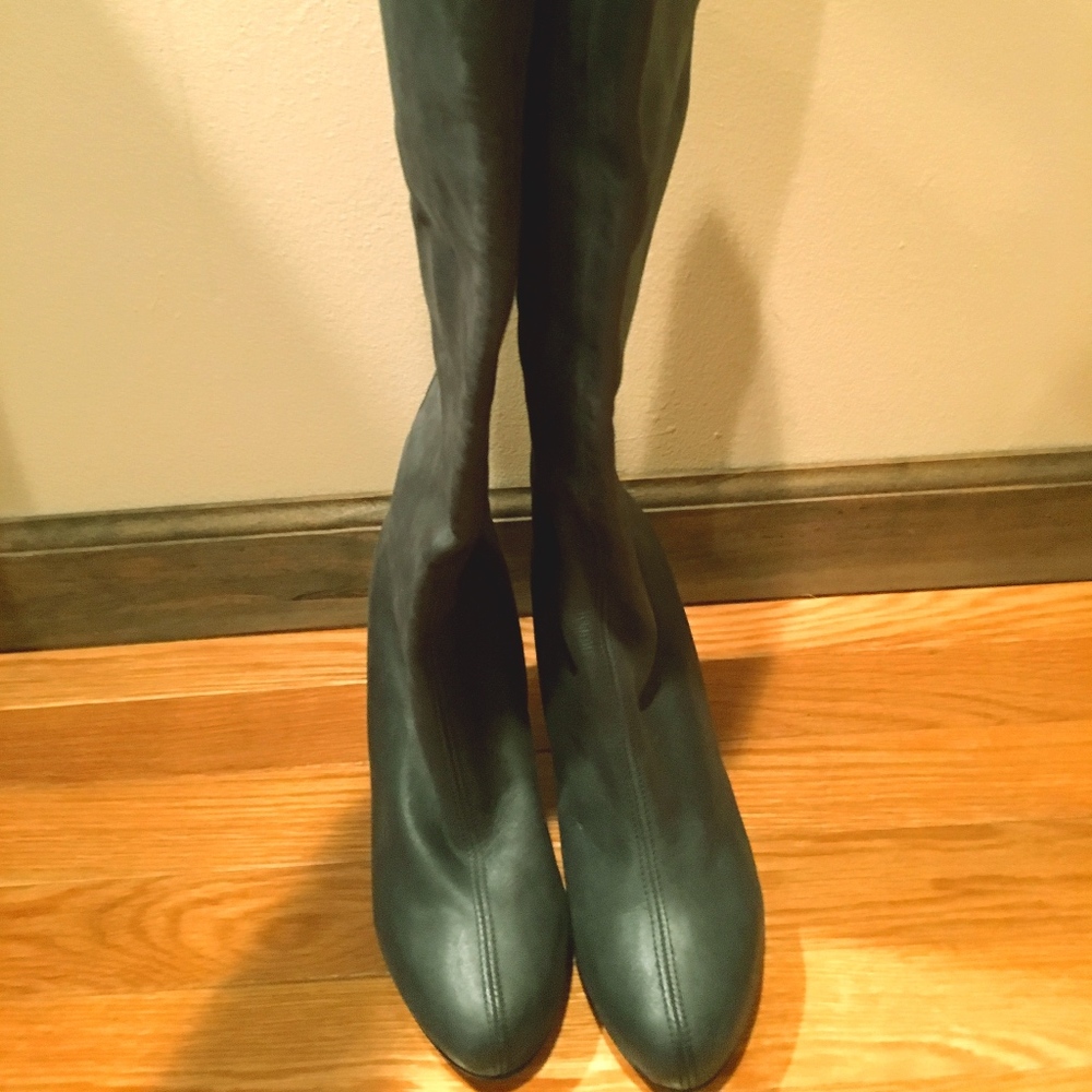 Women's Furla Black Leather Tall Leather Boots